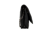 0760. Chanel Wallet on Chain (WOC) Black Quilted Lambskin, Silver Hardware3