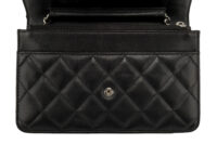 0760. Chanel Wallet on Chain (WOC) Black Quilted Lambskin, Silver Hardware9