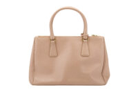 0764. Prada Galleria Medium Pink:Beige Saffiano Leather Bag, Gold Hardware4