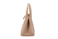 0764. Prada Galleria Medium Pink:Beige Saffiano Leather Bag, Gold Hardware5