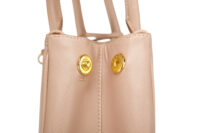 0764. Prada Galleria Medium Pink:Beige Saffiano Leather Bag, Gold Hardware8