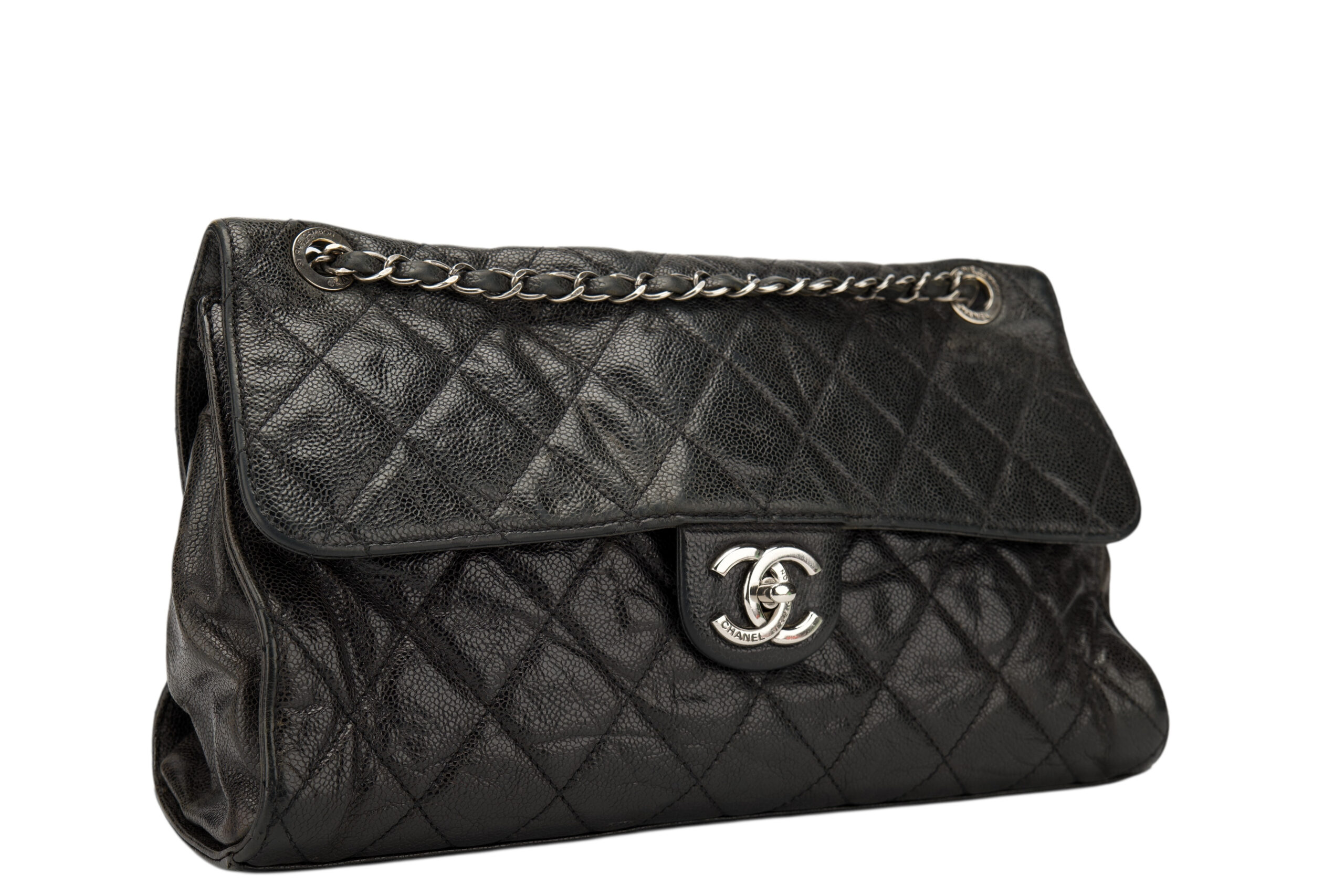 0769. Chanel CC Crave Black Caviar Leather, Silver Hardware2