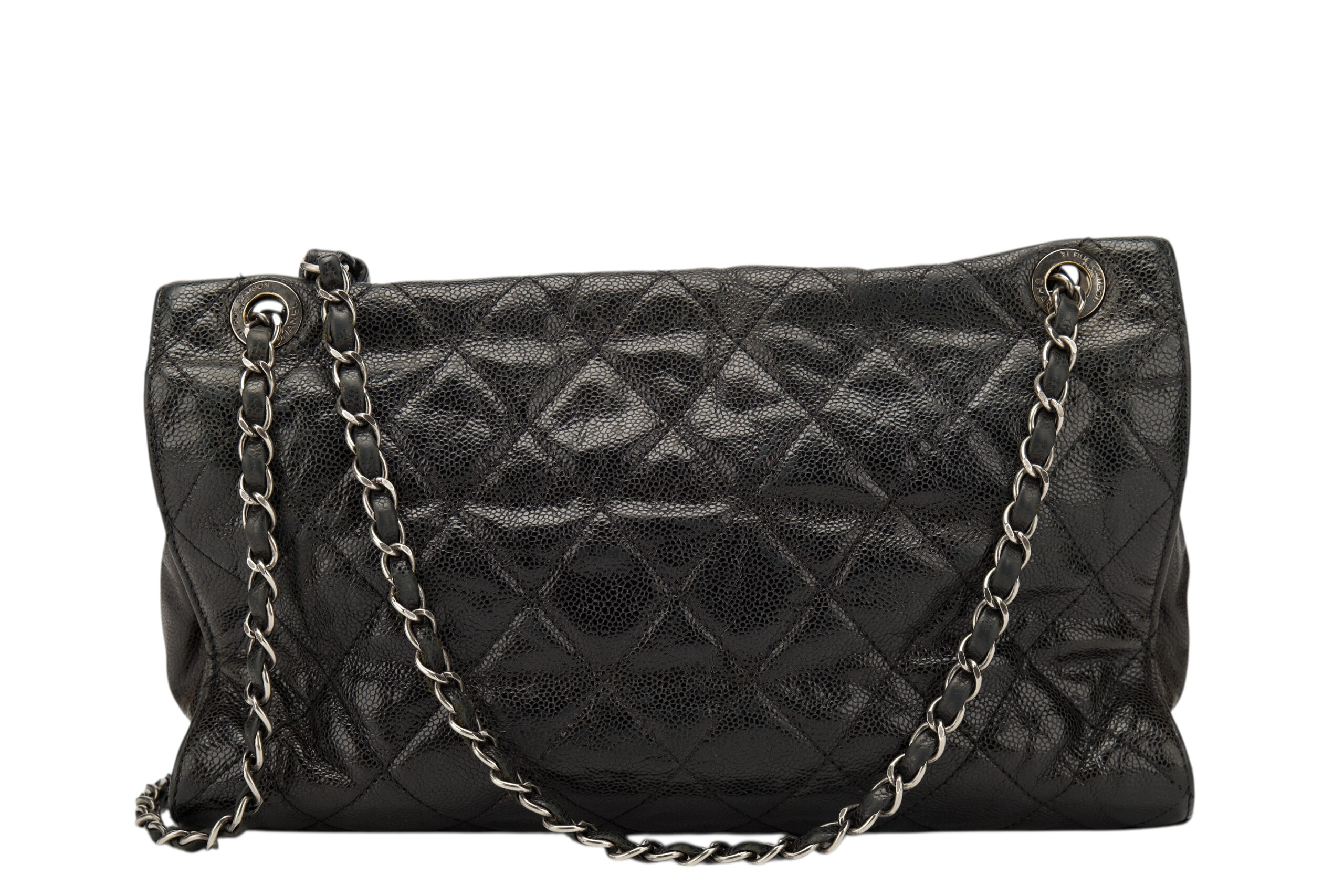 0769. Chanel CC Crave Black Caviar Leather, Silver Hardware4