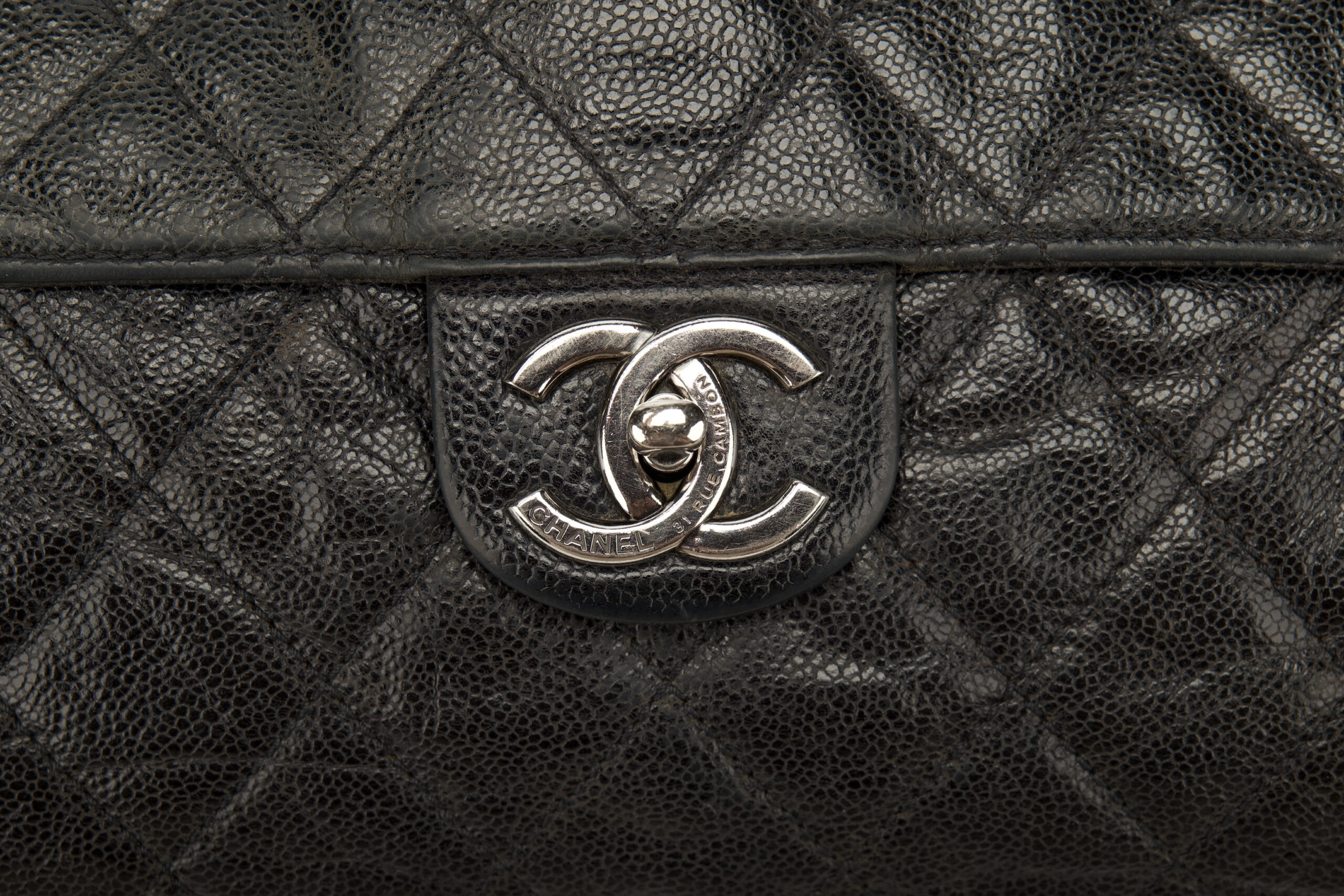 0769. Chanel CC Crave Black Caviar Leather, Silver Hardware9