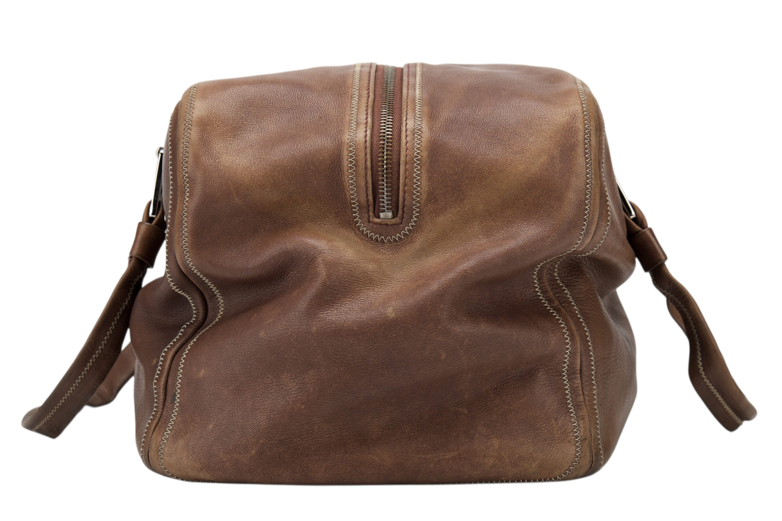 0770. Chanel Boston bag brown, Leather, Silver Hardware5