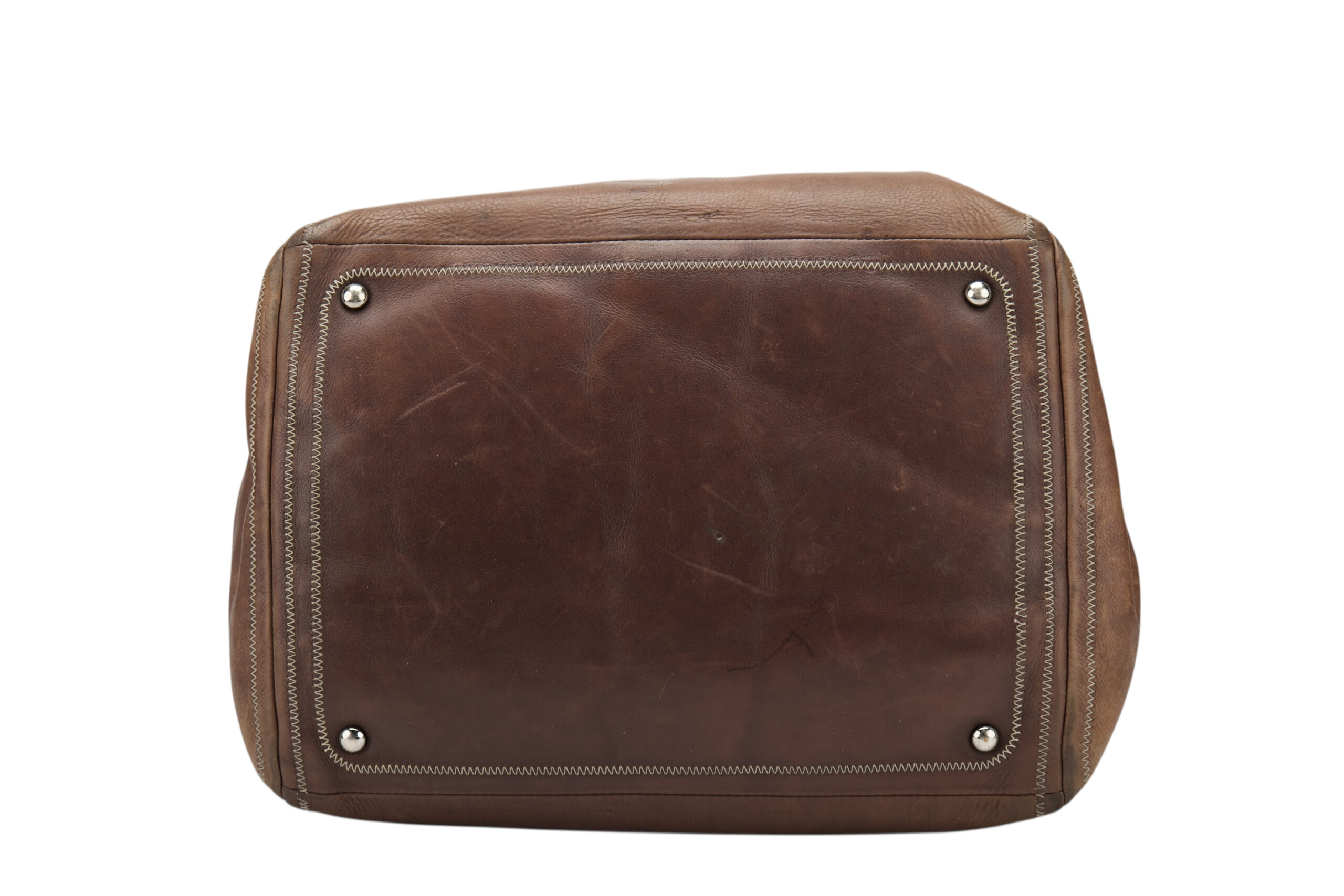 0770. Chanel Boston bag brown, Leather, Silver Hardware6