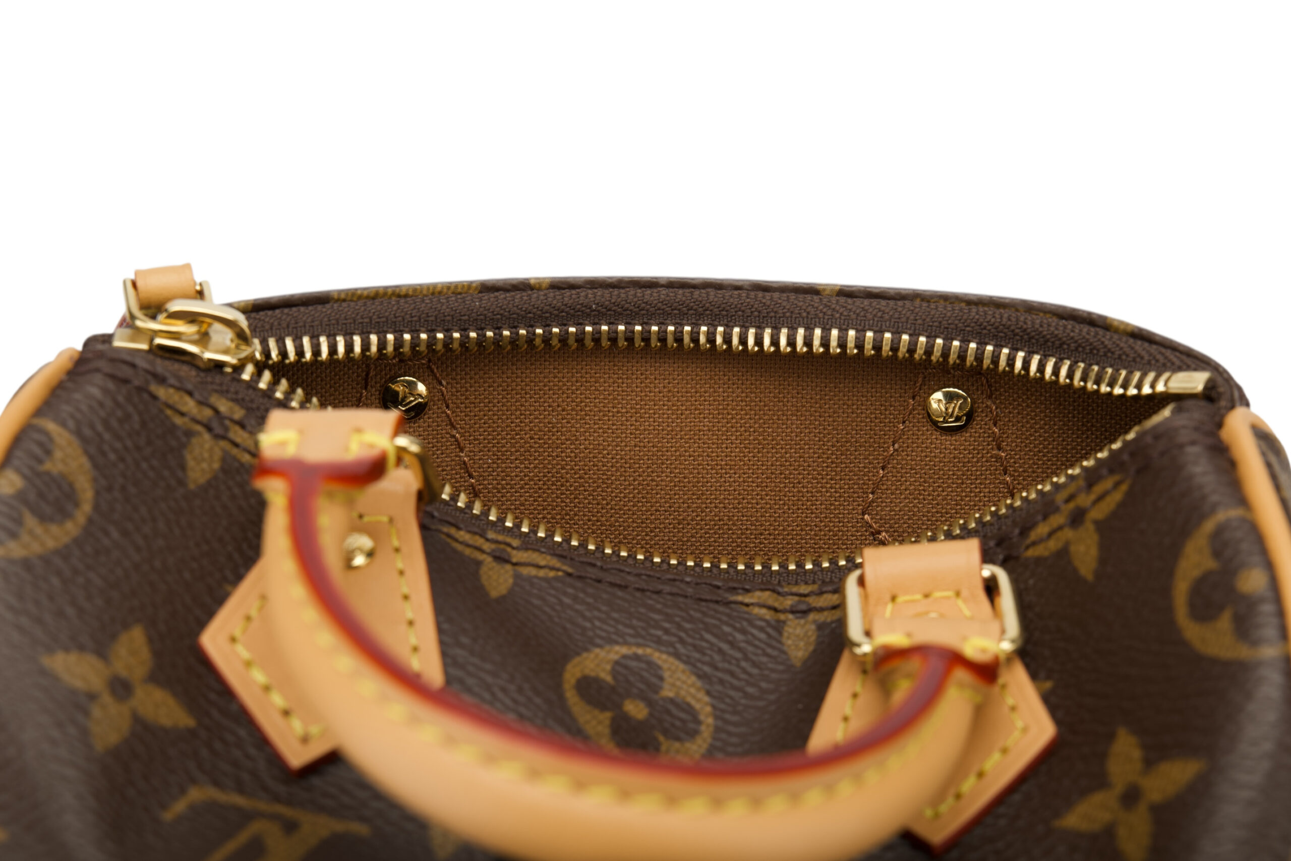 0772. Louis Vuittion Nano Speedy Monogram Canvas, Gold Hardware11