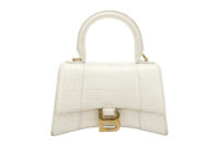 0775. Balenciaga Hourglass, Crocodile Embossed Leather, Cream, Gold Hardware1