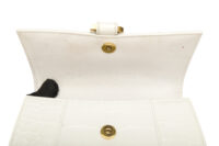 0775. Balenciaga Hourglass, Crocodile Embossed Leather, Cream, Gold Hardware10