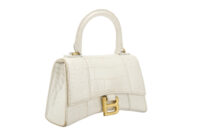 0775. Balenciaga Hourglass, Crocodile Embossed Leather, Cream, Gold Hardware2