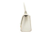 0775. Balenciaga Hourglass, Crocodile Embossed Leather, Cream, Gold Hardware5