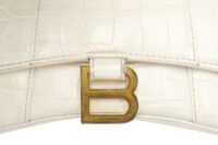 0775. Balenciaga Hourglass, Crocodile Embossed Leather, Cream, Gold Hardware7