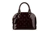 0777. Louis Vuitton Alma Monogram Vernis Leather Maroon, Gold Hardware1