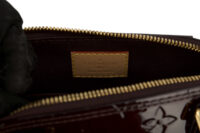 0777. Louis Vuitton Alma Monogram Vernis Leather Maroon, Gold Hardware10