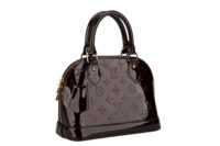 0777. Louis Vuitton Alma Monogram Vernis Leather Maroon, Gold Hardware2