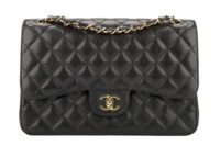 0778. Chanel Classic Jumbo Double Flap Black Caviar leather, Gold Hardware1