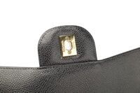 0778. Chanel Classic Jumbo Double Flap Black Caviar leather, Gold Hardware13