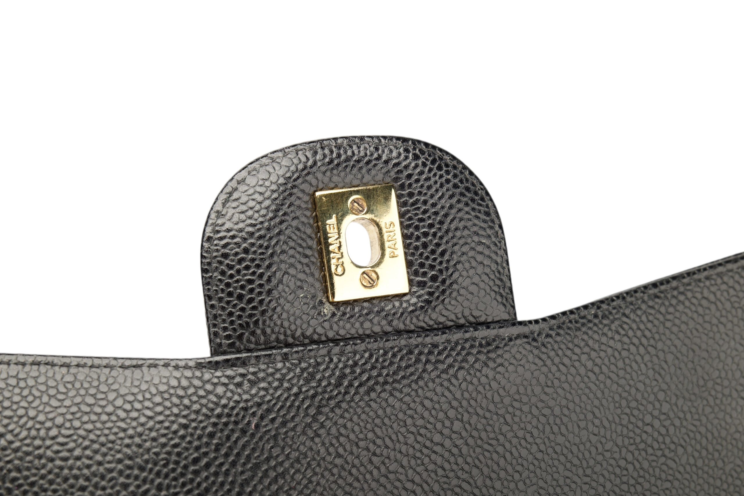 0778. Chanel Classic Jumbo Double Flap Black Caviar leather, Gold Hardware13