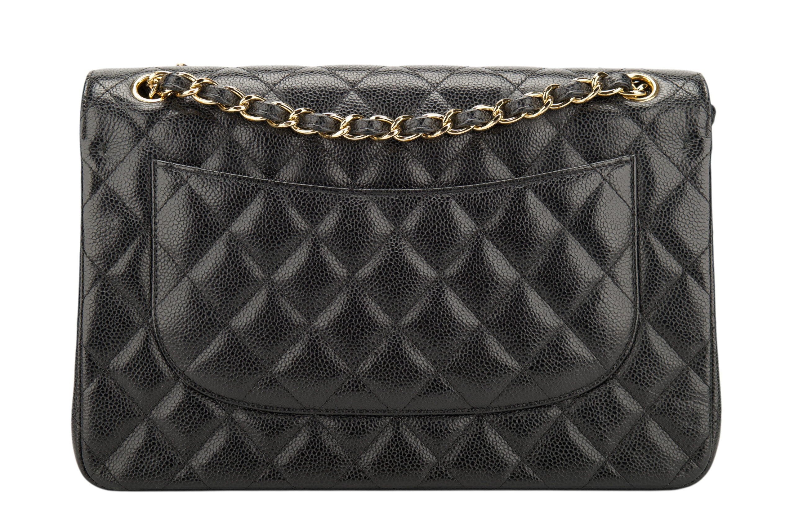 0778. Chanel Classic Jumbo Double Flap Black Caviar leather, Gold Hardware4