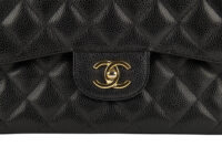 0778. Chanel Classic Jumbo Double Flap Black Caviar leather, Gold Hardware7