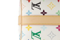 0779. LV X Takashi Murakami Keepall 45 Bandouliere White Multicolour Monogram Canvas, Gold Hardware10