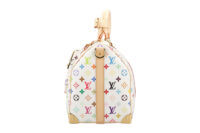 0779. LV X Takashi Murakami Keepall 45 Bandouliere White Multicolour Monogram Canvas, Gold Hardware5
