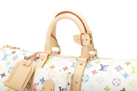 0779. LV X Takashi Murakami Keepall 45 Bandouliere White Multicolour Monogram Canvas, Gold Hardware9