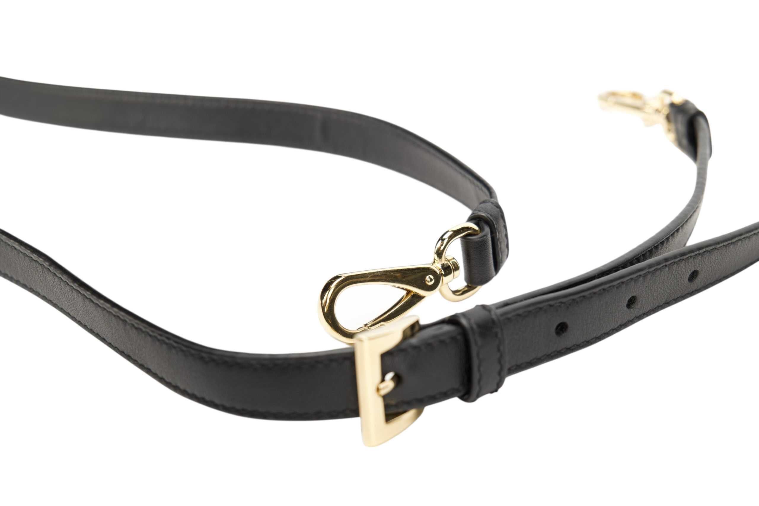 0780. Prada Black Buckle Belt Bag with Crocodile Embossed Belt, Leather, Gold, Hardware10