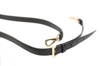 0780. Prada Black Buckle Belt Bag with Crocodile Embossed Belt, Leather, Gold, Hardware11