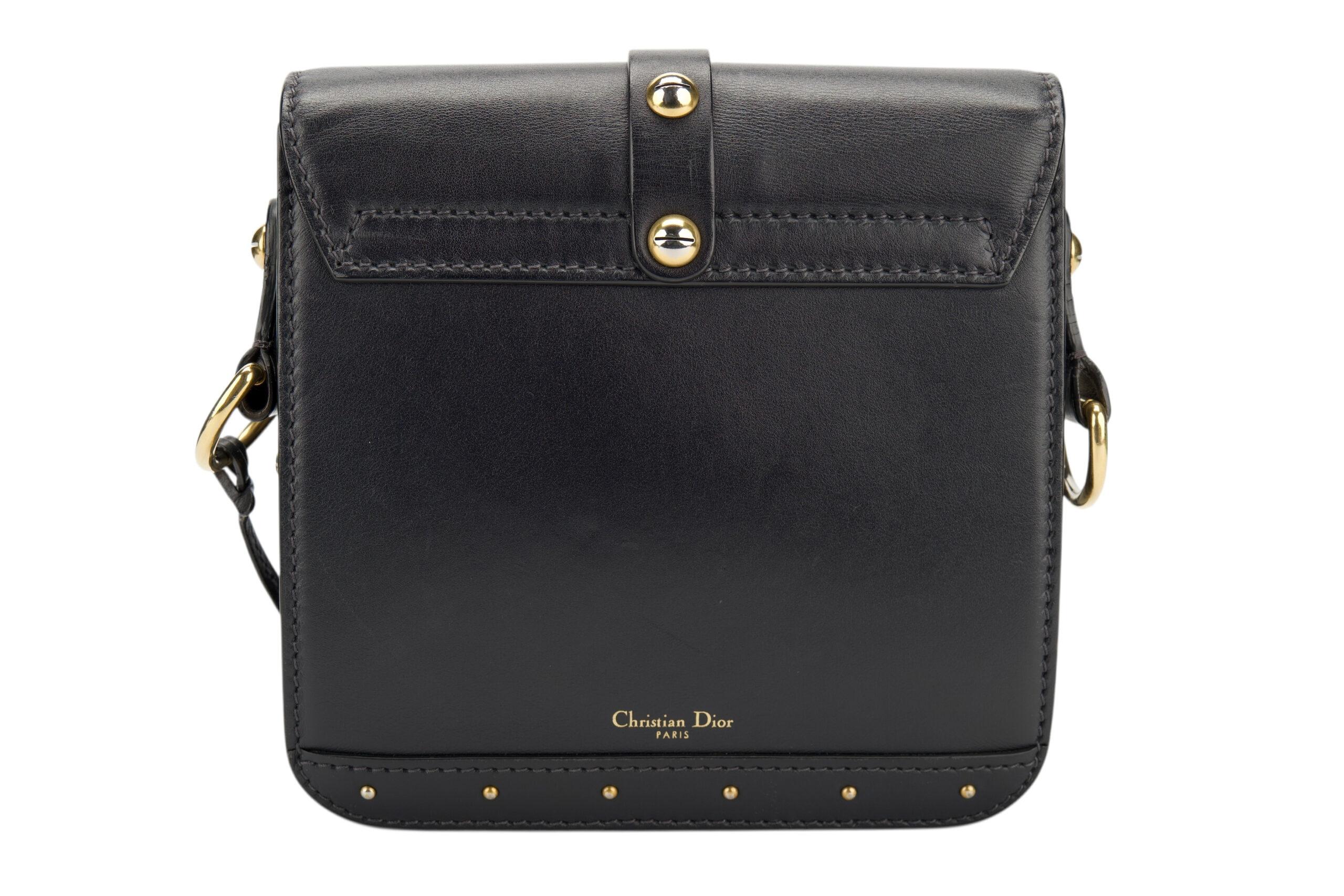 0785. Dior Addict Crossbody,Black Leather, Gold Hardware4