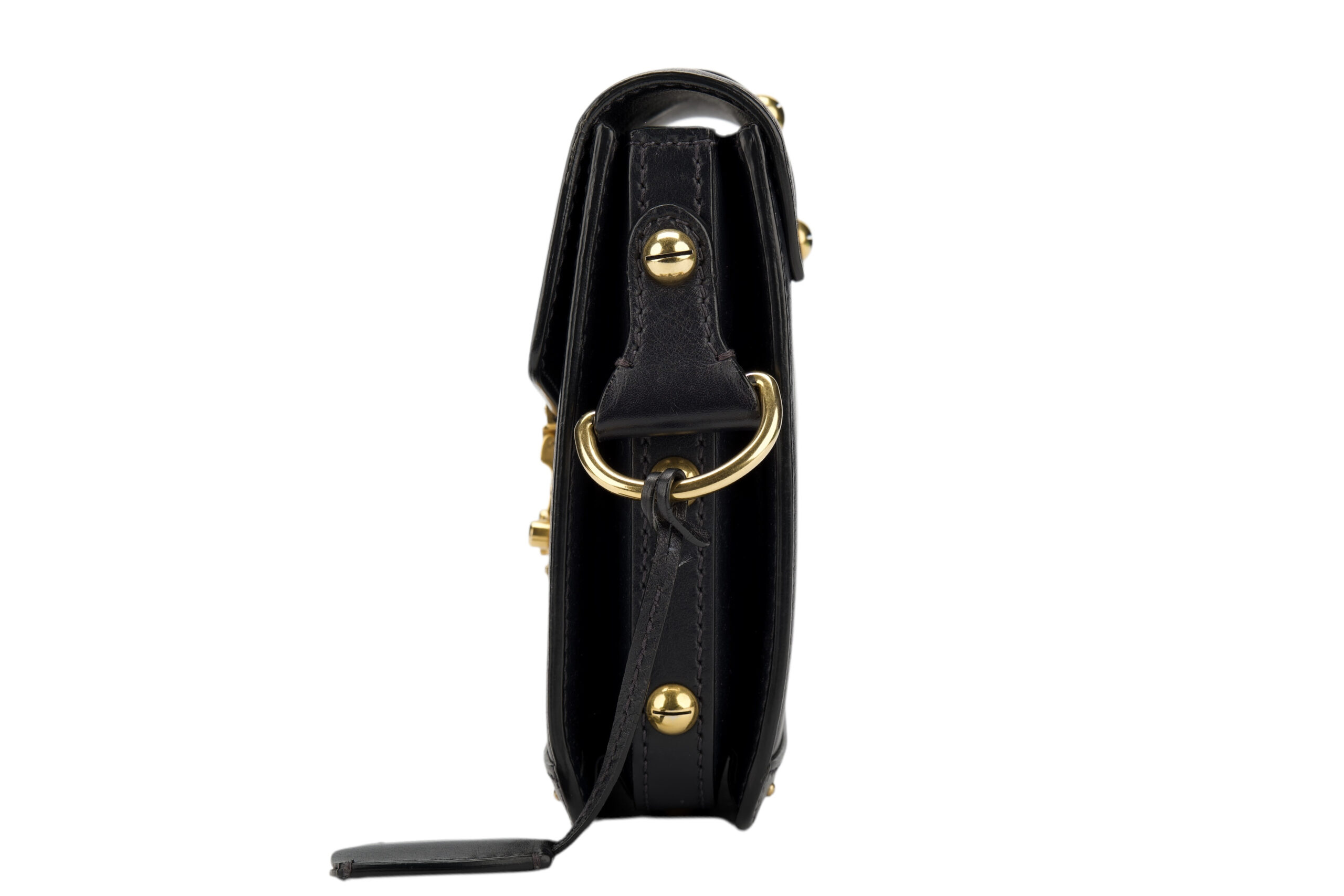 0785. Dior Addict Crossbody,Black Leather, Gold Hardware5
