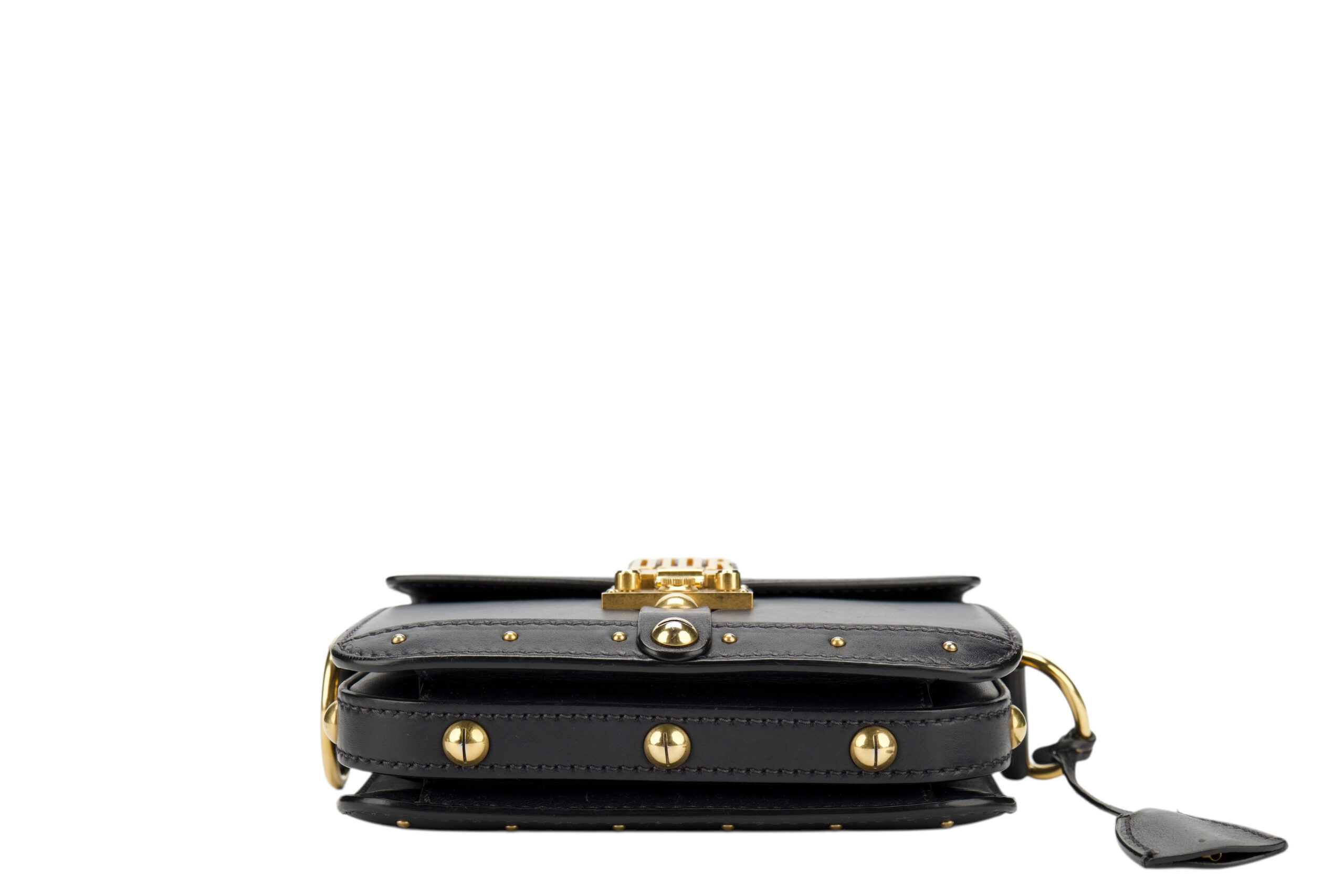 0785. Dior Addict Crossbody,Black Leather, Gold Hardware6