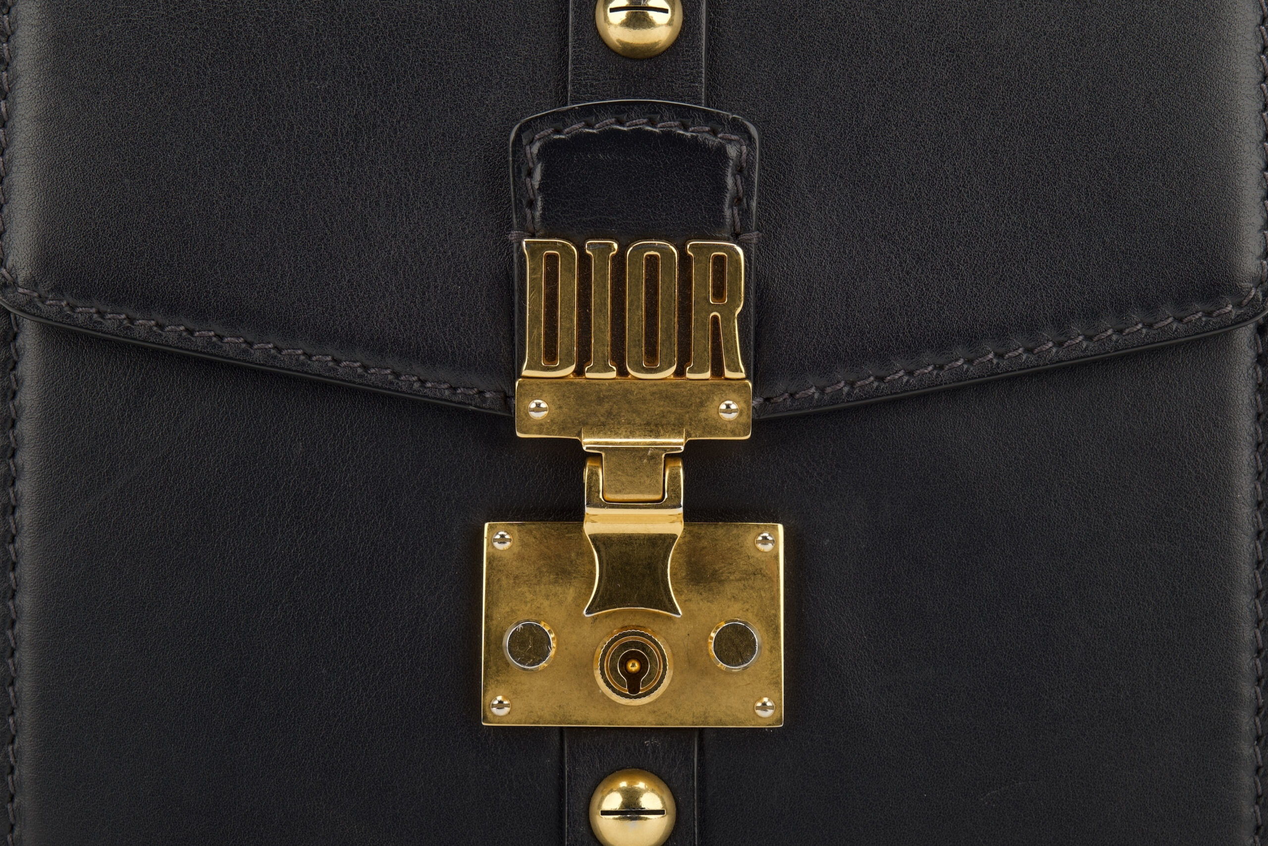 0785. Dior Addict Crossbody,Black Leather, Gold Hardware7