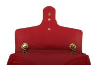 0786. Gucci Marmont GG Shoulder Bag, Red Leather , Gold Hardware10