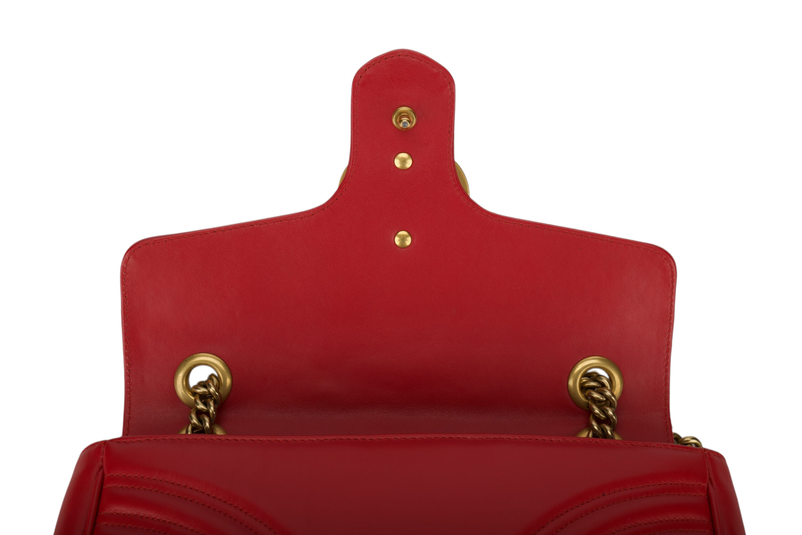 0786. Gucci Marmont GG Shoulder Bag, Red Leather , Gold Hardware10