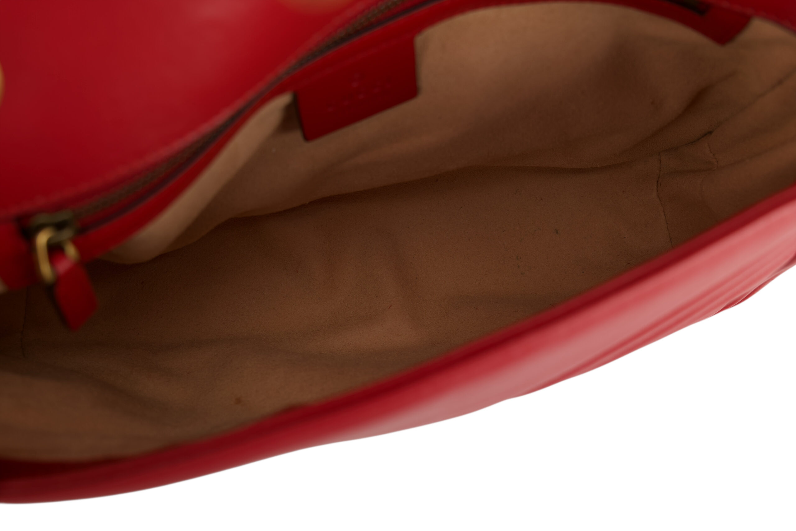 0786. Gucci Marmont GG Shoulder Bag, Red Leather , Gold Hardware12