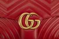 0786. Gucci Marmont GG Shoulder Bag, Red Leather , Gold Hardware14