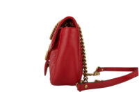 0786. Gucci Marmont GG Shoulder Bag, Red Leather , Gold Hardware5