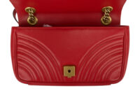 0786. Gucci Marmont GG Shoulder Bag, Red Leather , Gold Hardware9