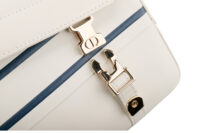 0753. Dior Camp bag, White and Blue, leather, Gold Hardware10