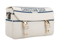 0753. Dior Camp bag, White and Blue, leather, Gold Hardware2