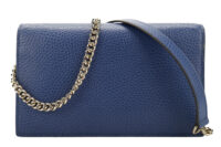 0782. Gucci interlocking G Chain Wallet, Blue, Silver Hardware4