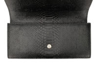 0783. YSL Kate Tassei Clutch,Black, Snakeskin Leather, Silver Hardware10