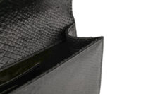 0783. YSL Kate Tassei Clutch,Black, Snakeskin Leather, Silver Hardware12