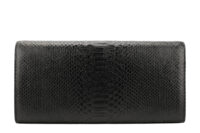 0783. YSL Kate Tassei Clutch,Black, Snakeskin Leather, Silver Hardware5