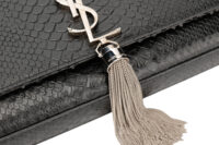 0783. YSL Kate Tassei Clutch,Black, Snakeskin Leather, Silver Hardware8