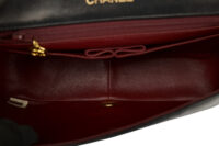 0798. Chanel Vintage Classic Double Flap Bag , Black in Leather, Gold Hardware11