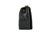 0798. Chanel Vintage Classic Double Flap Bag , Black in Leather, Gold Hardware3
