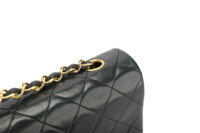 0798. Chanel Vintage Classic Double Flap Bag , Black in Leather, Gold Hardware8