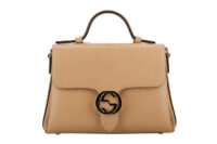 0802. Gucci Interlocking GG Top Handle Bag in Beige, Leather, Gold Hardware1